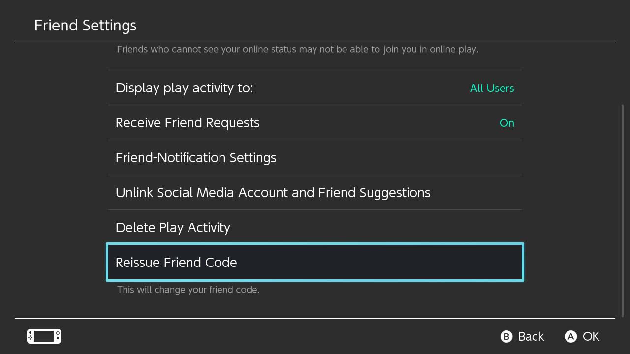 Налаштування друзів Nintendo Switch
