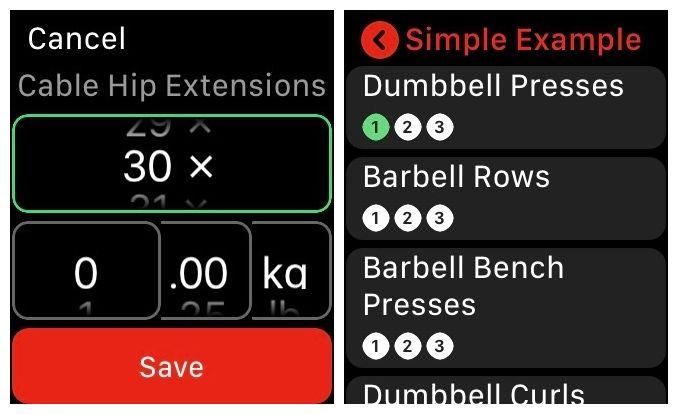 Gymbook Apple Watch Ekranları