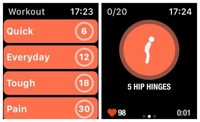 Streaks Workout Apple Watch Ekranları