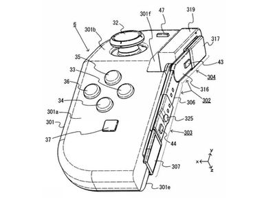 Японський патентний малюнок гнутого контролера Nintendo Switch.
