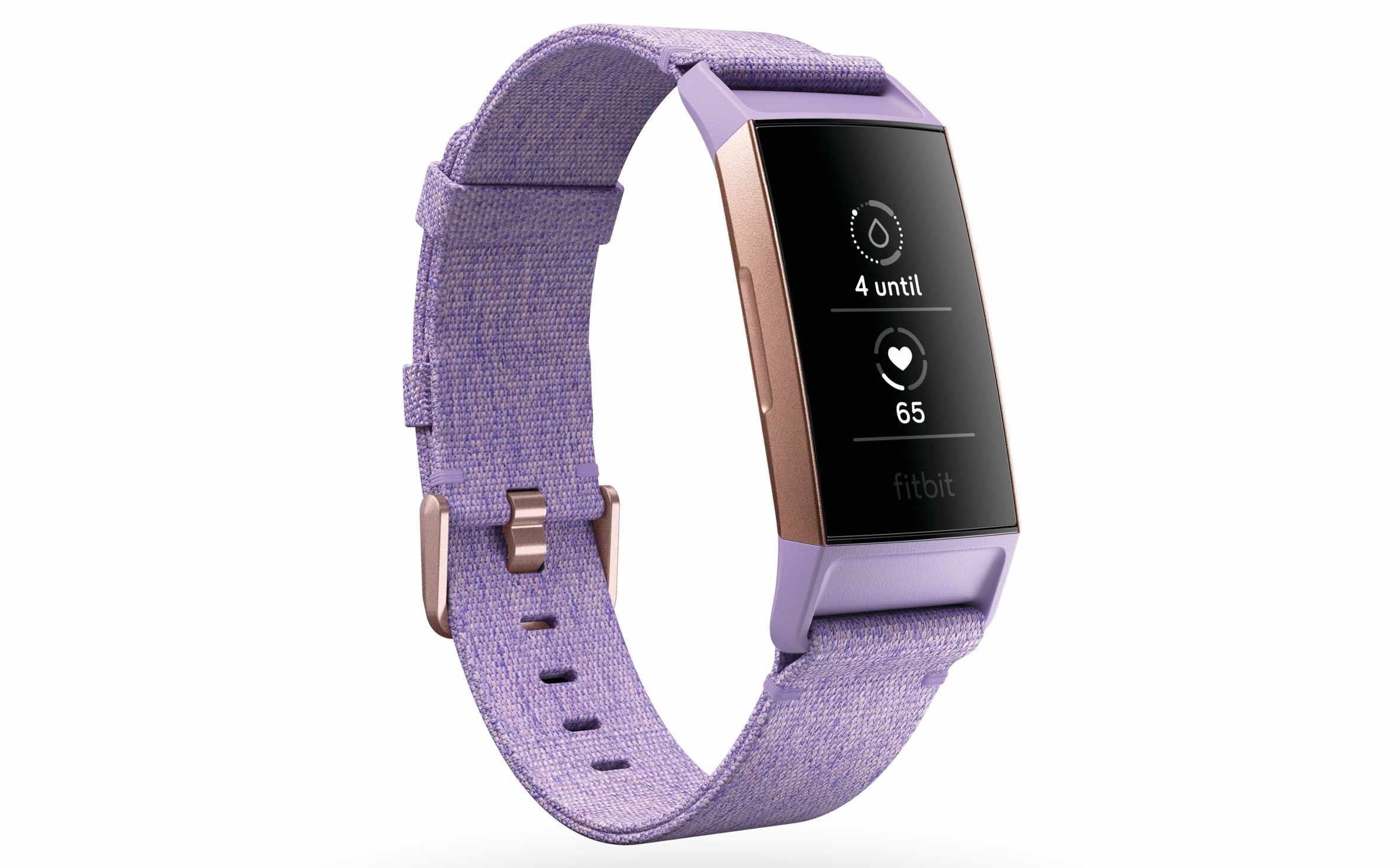 Adet izleme ve kalp atış hızı uygulamalarını gösteren bir Fitbit Charge 3.