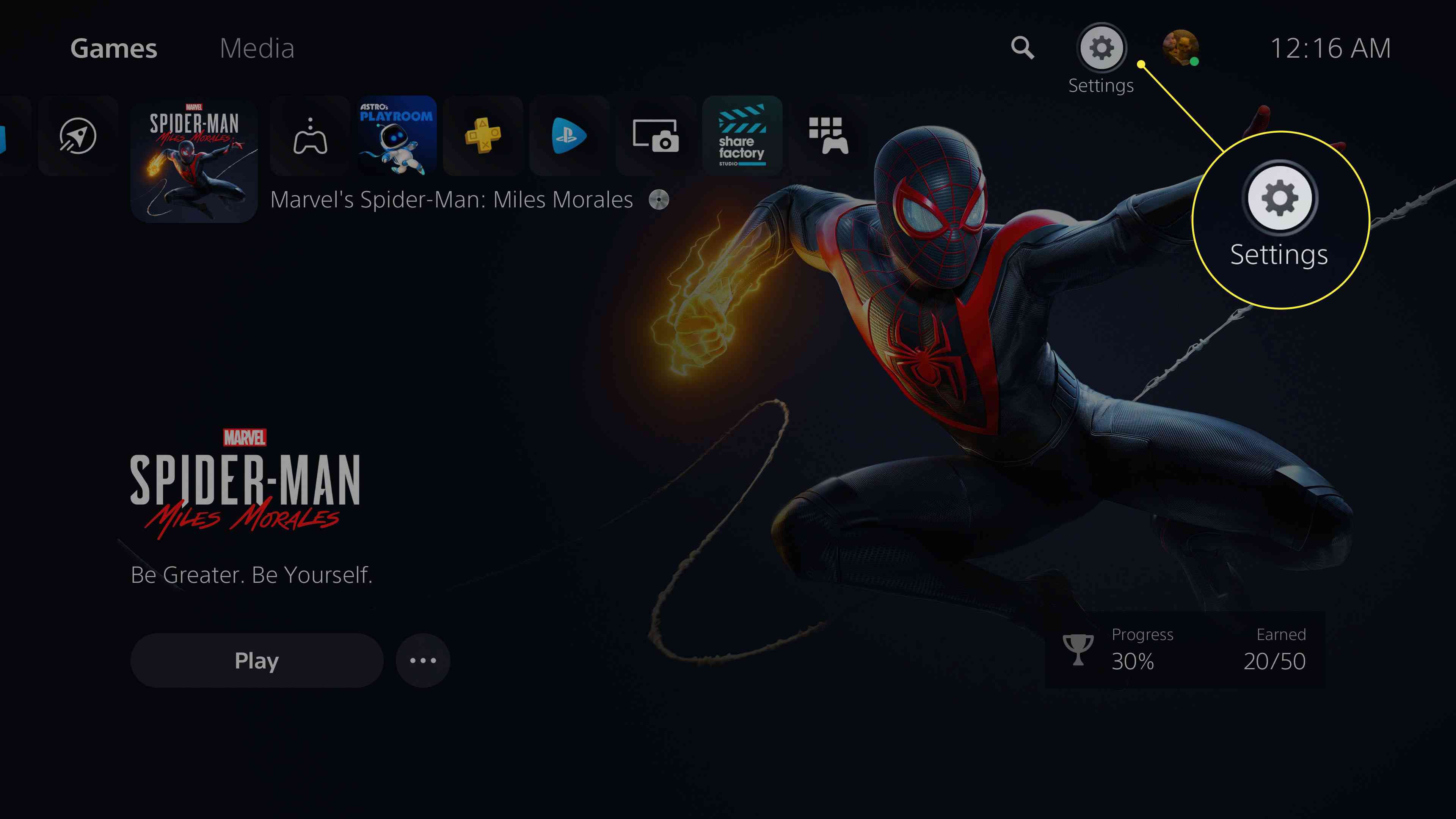 Налаштування на PS5