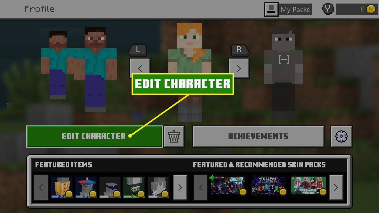 Ви також можете придбати скіни Minecraft, перейшовши у свій профіль персонажа