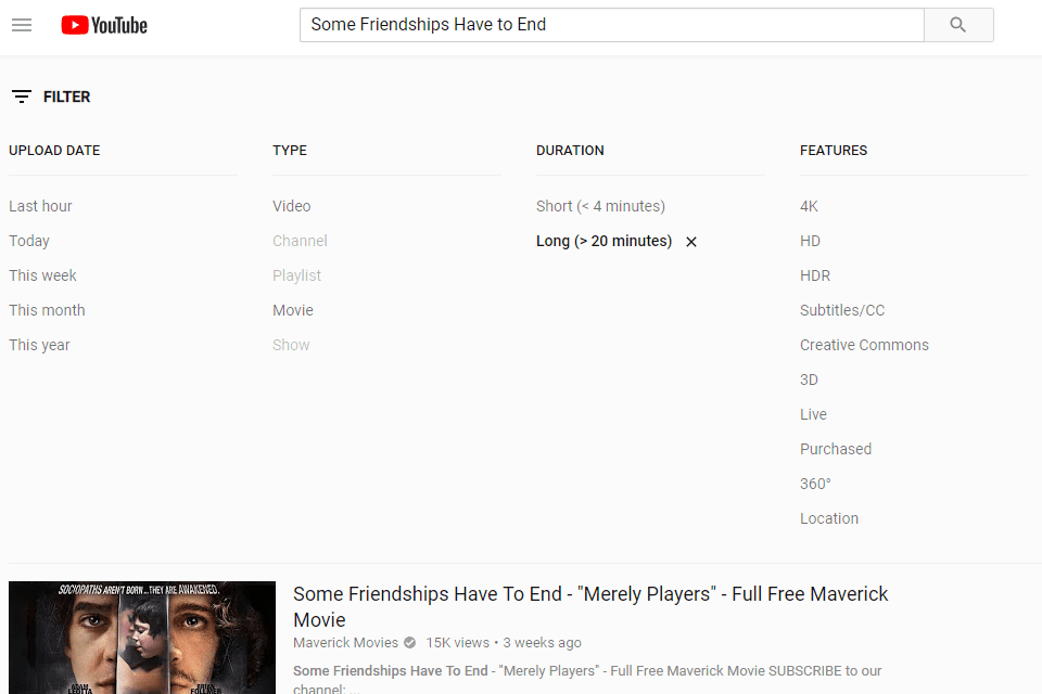 Filtrelenmiş YouTube araması