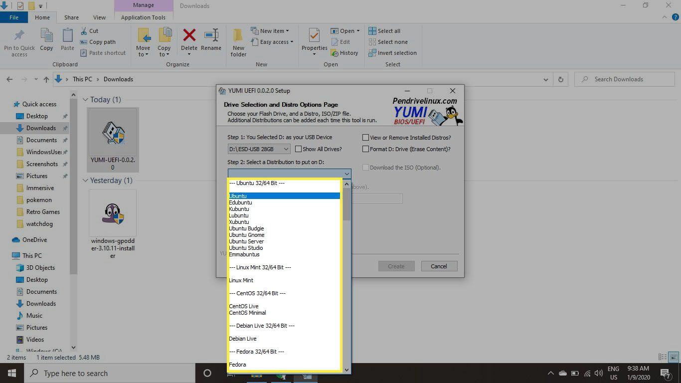 У кроці 2 виберіть дистрибутив Linux, який ви хочете встановити.