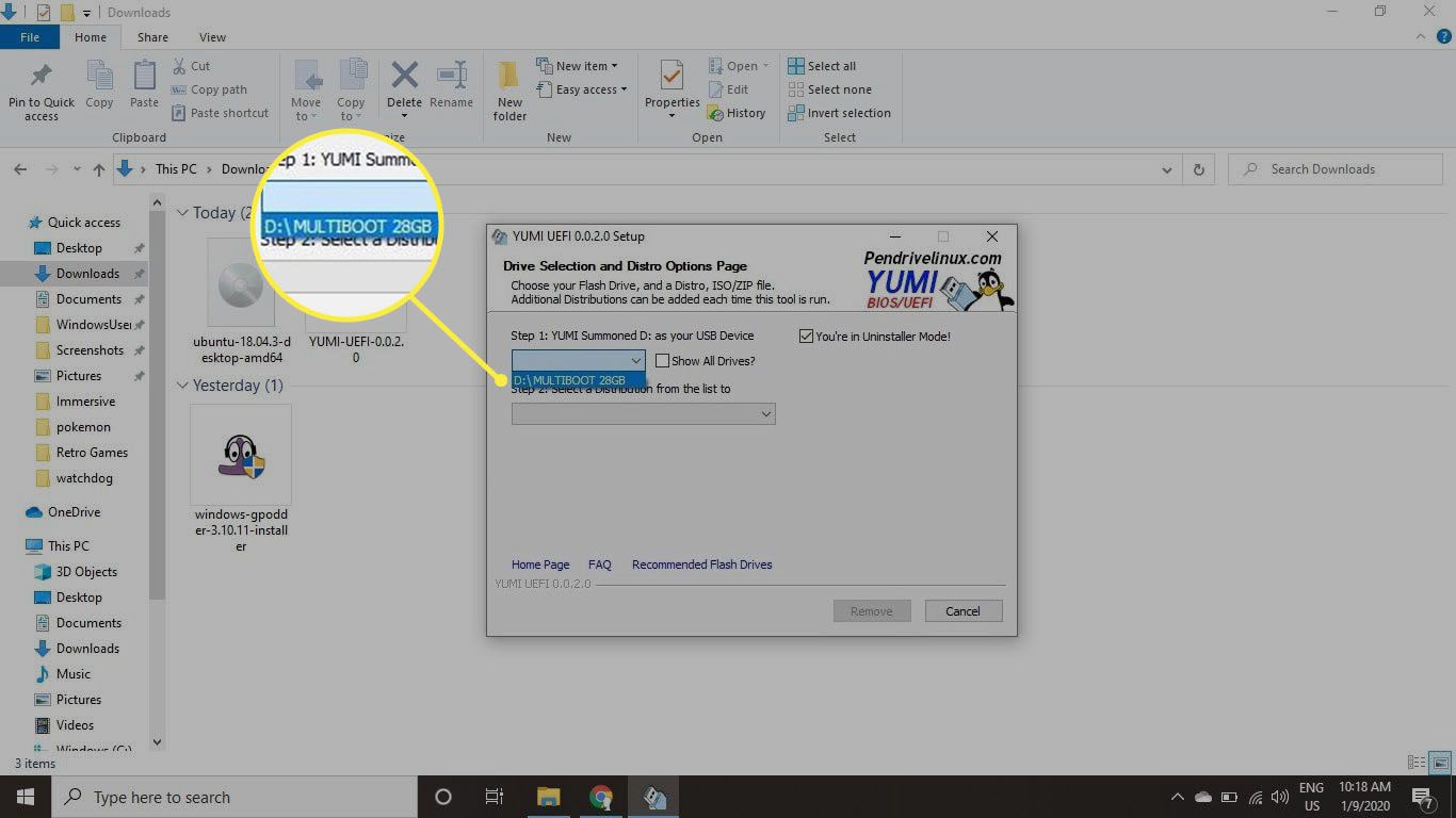 Виберіть свій USB-накопичувач зі списку в кроці 1.
