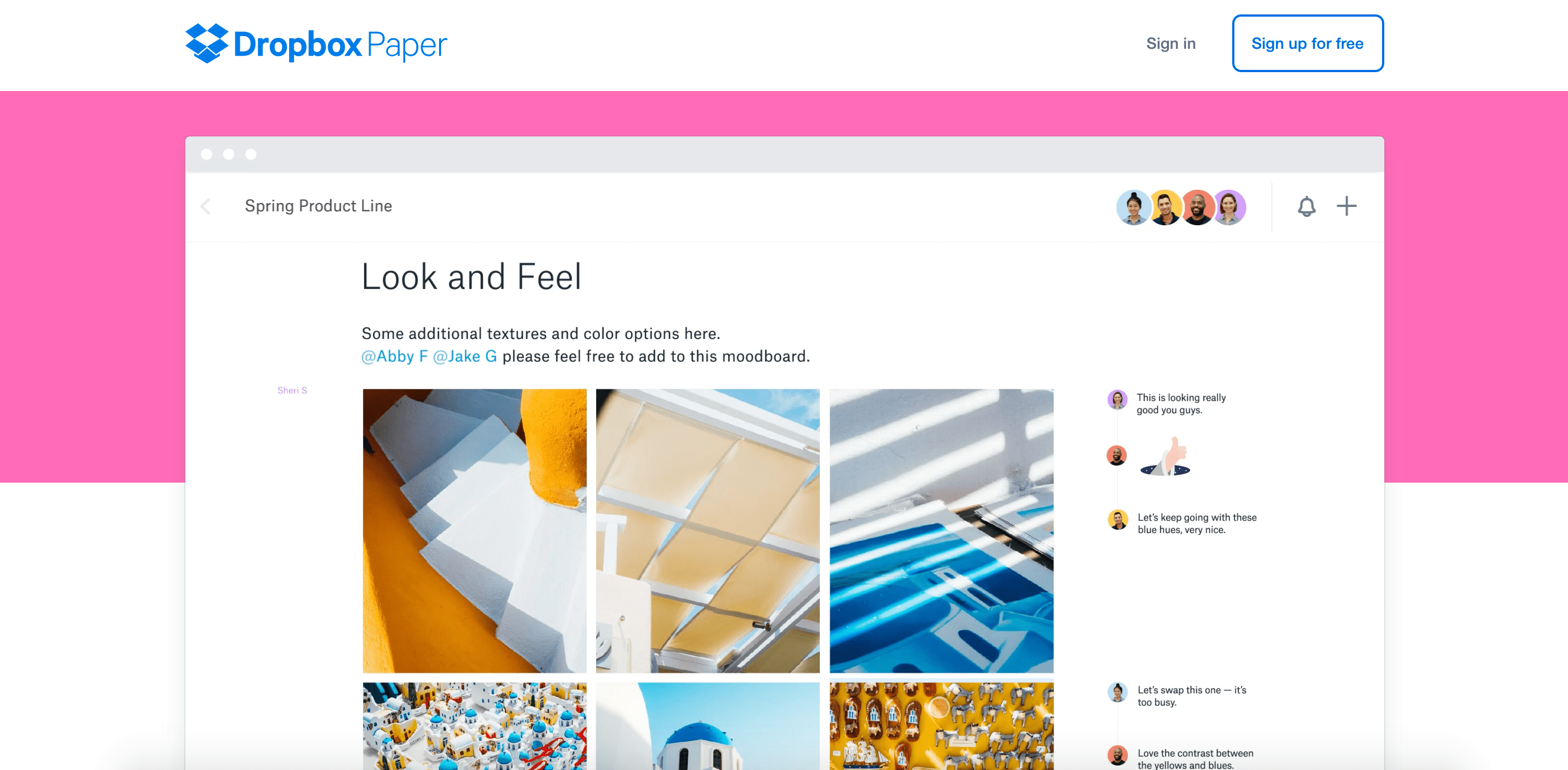 Dropbox Paper web sitesi
