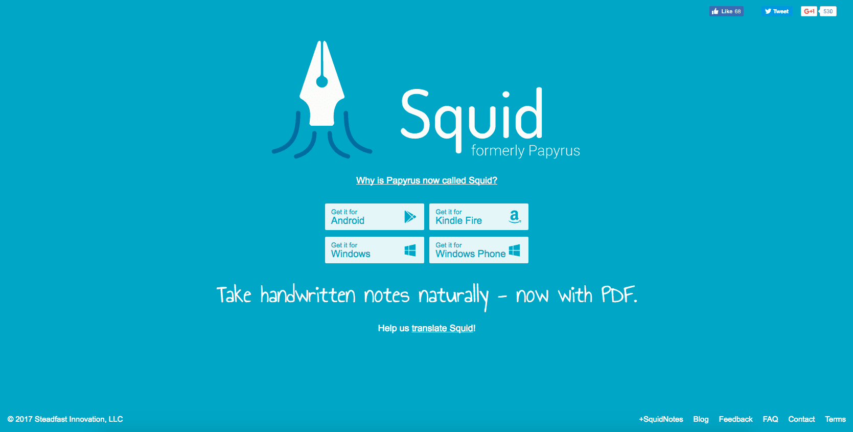 SquidNotes web sitesi
