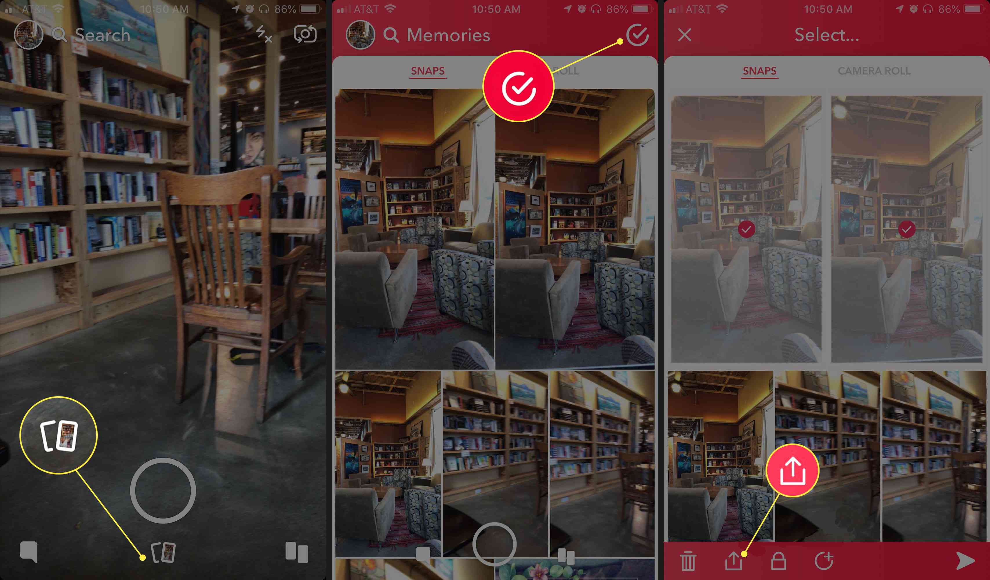 Snapchat Anılarından görüntüleri kaydetme