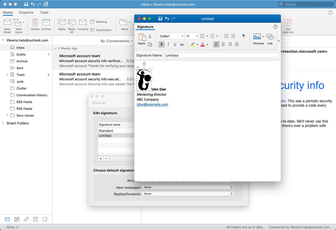 Дескриптори вставки та зміни розміру Outlook для Mac