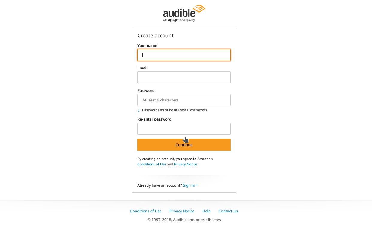 Для реєстрації в Amazon потрібно лише ім’я, ім’я користувача та пароль.