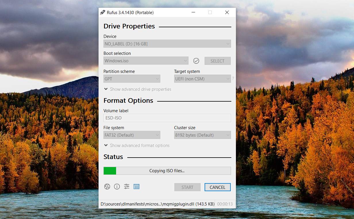 Rufus 3.4 Портативне копіювання файлів ISO