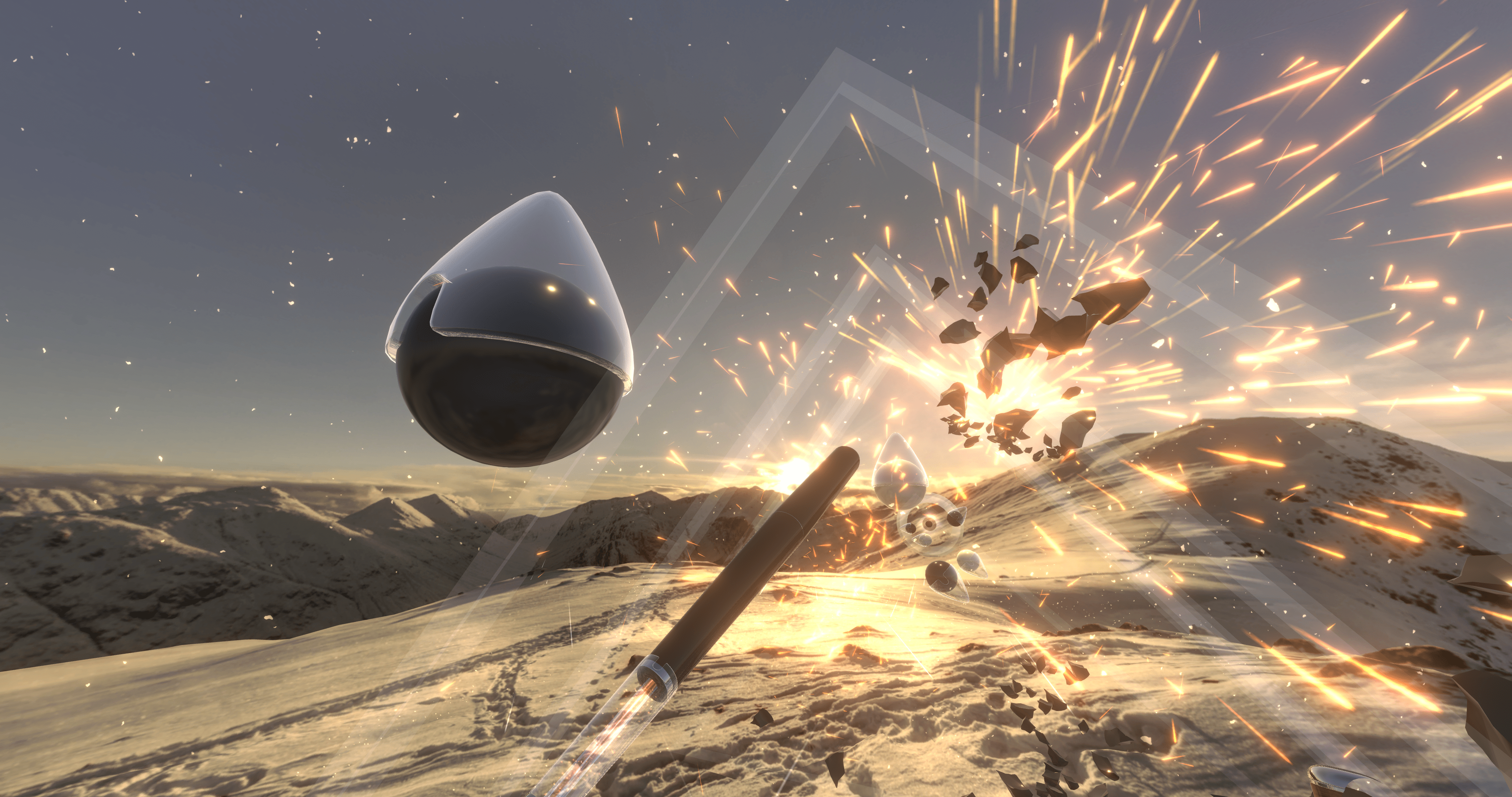 Розбивання повітряних куль для тренувань чорною битою у додатку для фітнесу VR Supernatural