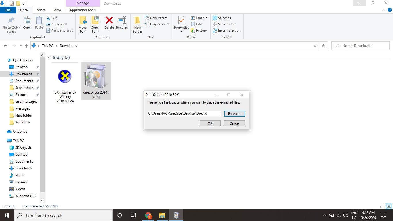 Виберіть ОК, коли у текстовому полі ви побачите шлях до папки.