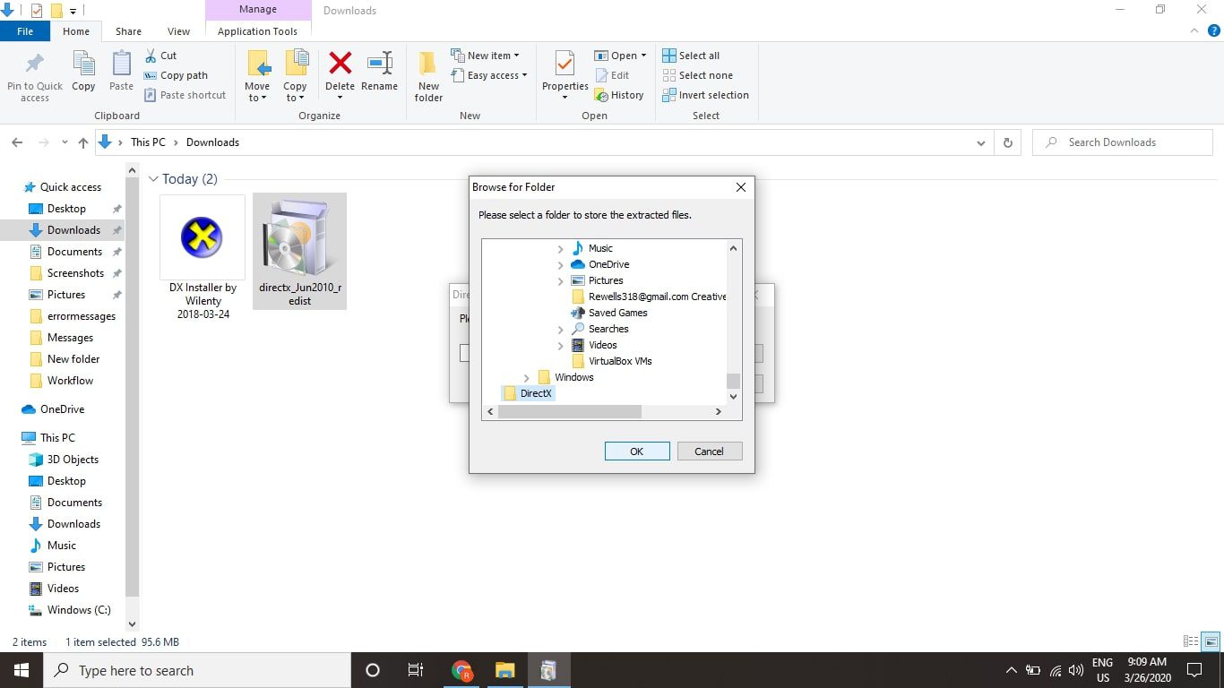 Виберіть папку, яку ви створили на кроці 4, і натисніть кнопку OK.