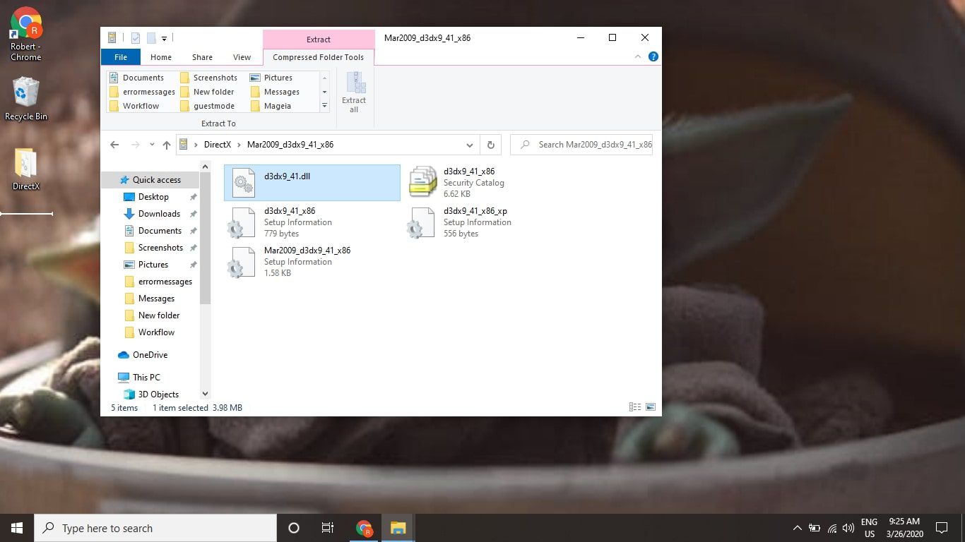 Перемістіть файл .dll на робочий стіл.
