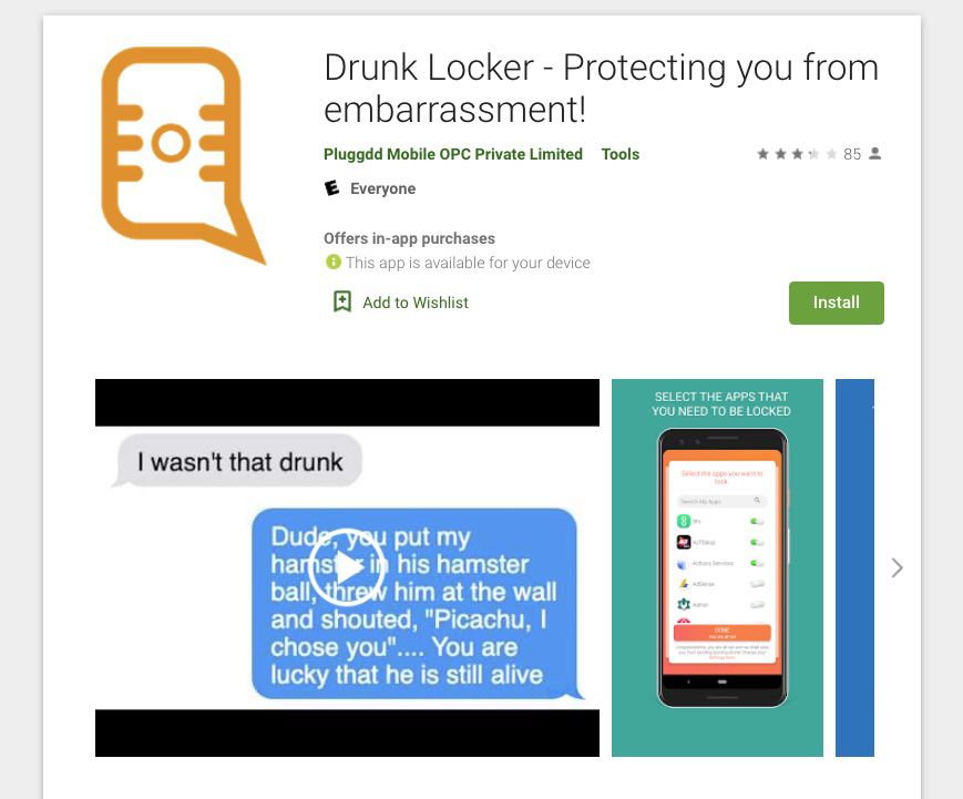 Додаток Drunk Locker на Google Play