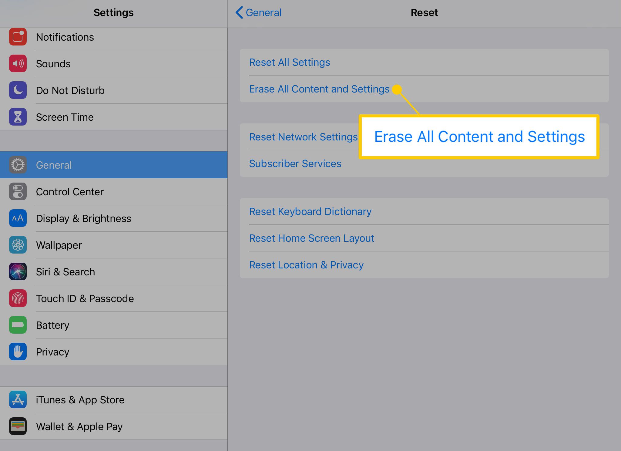 Видалити весь вміст та параметри налаштувань на iPad