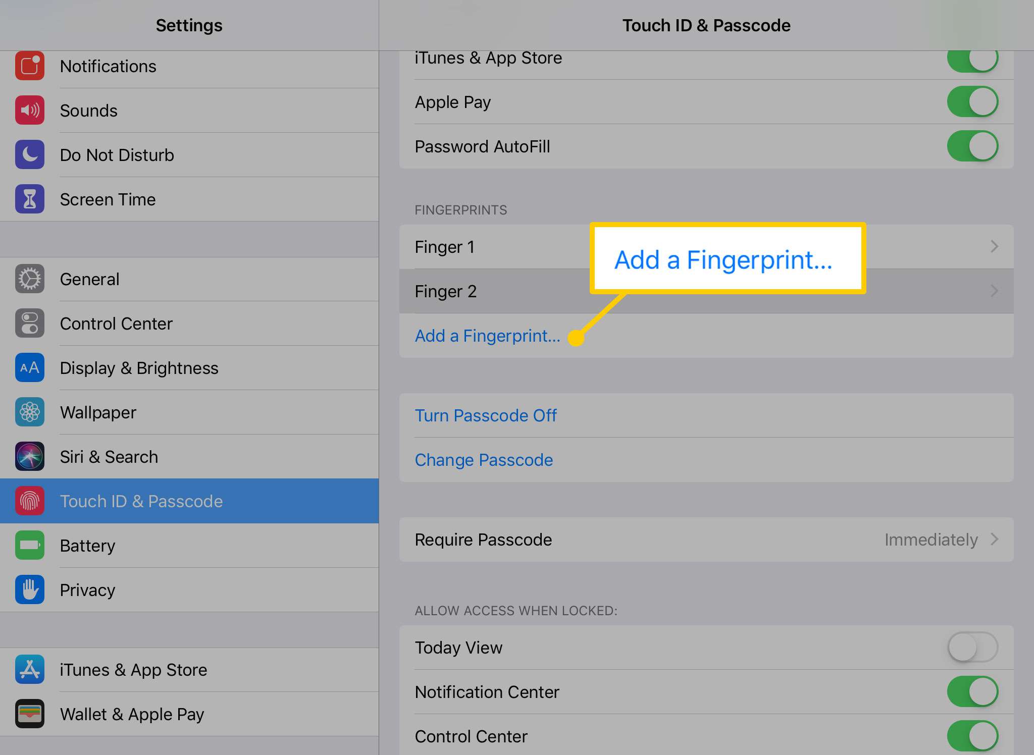 Додайте опцію відбитків пальців на iPad