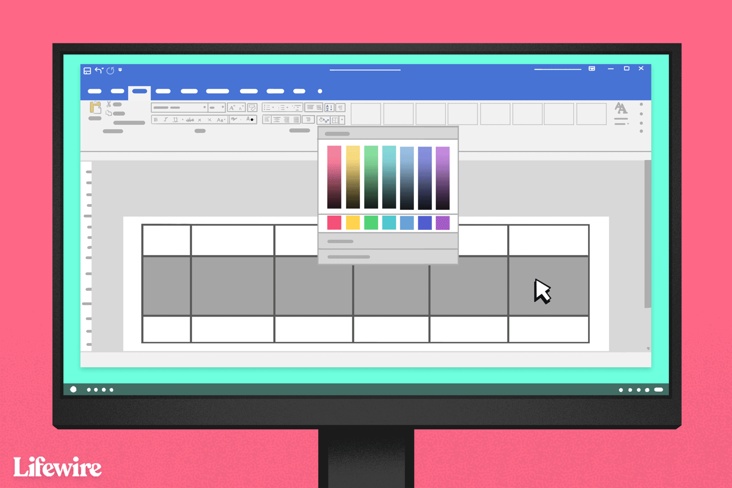 Анімована ілюстрація зміни кольорів клітин Excel