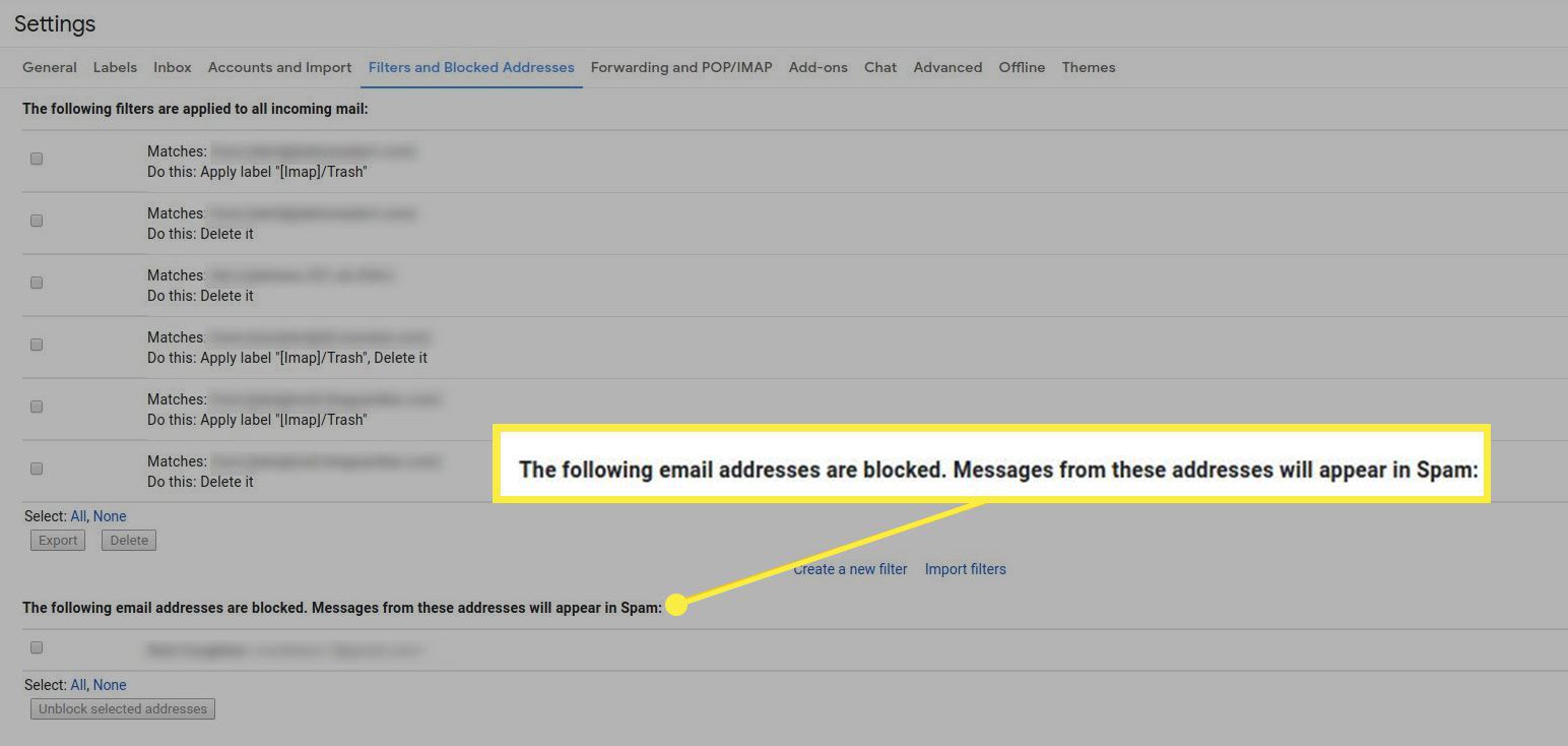 Список заблокованих адрес електронної пошти