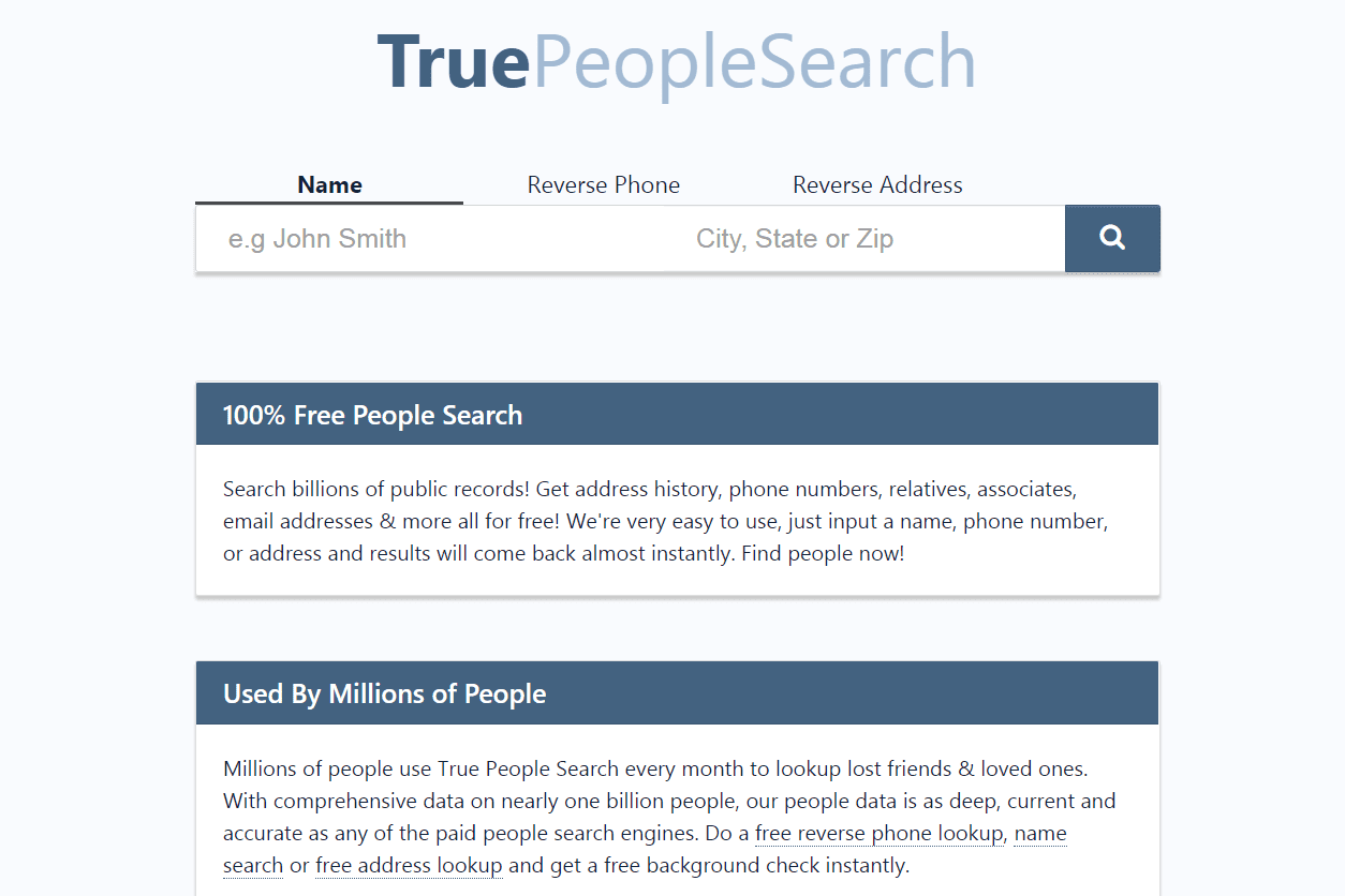 Пошук людей TruePeopleSearch.com
