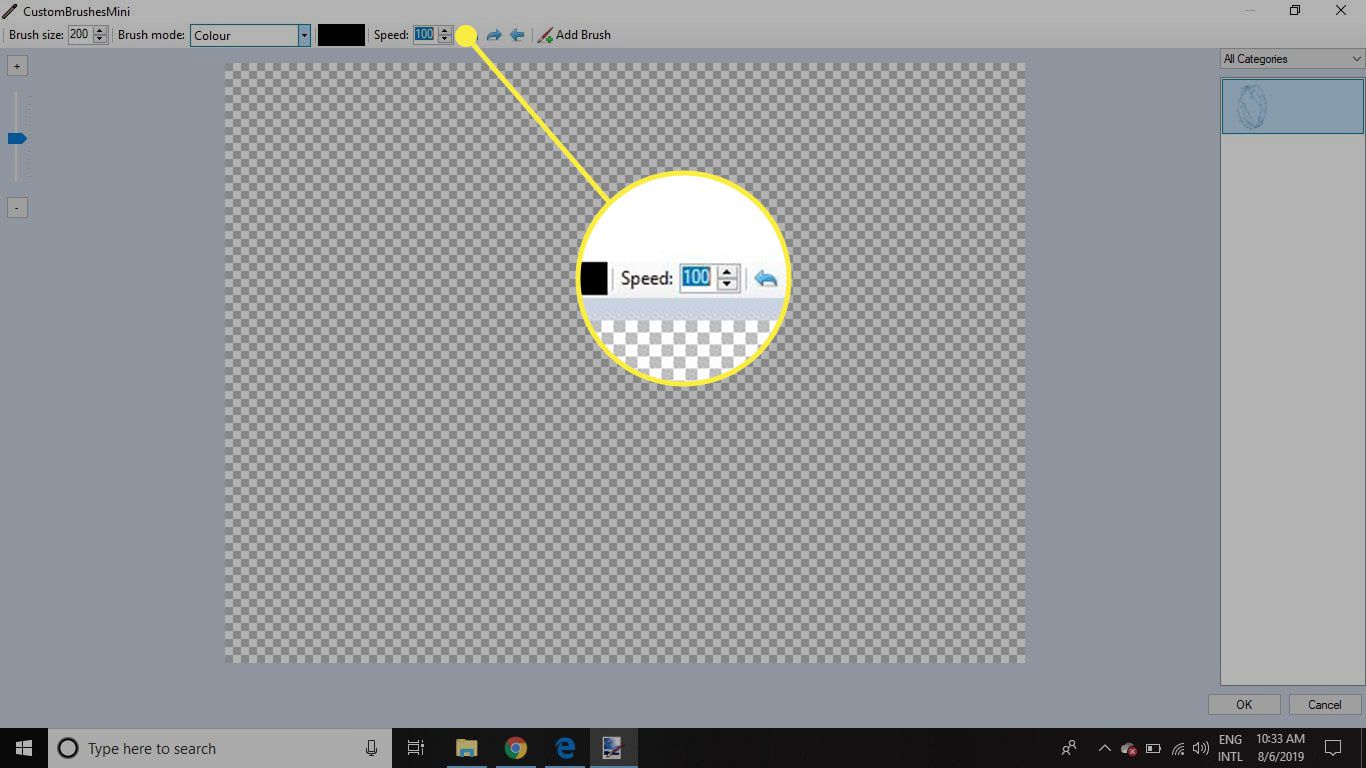 Знімок екрана Paint.NET із виділеною опцією Швидкість