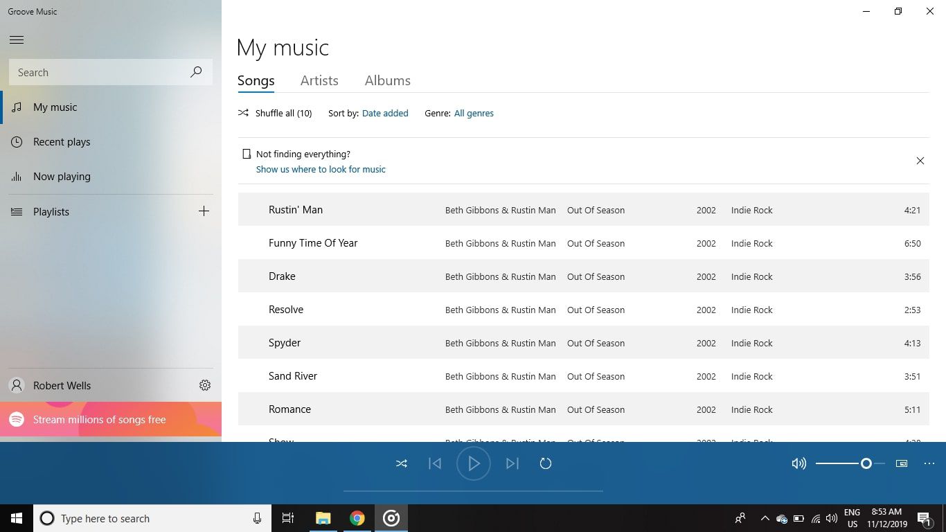 Відкрийте Groove, щоб розпочати потокове передавання музики з вашого OneDrive.