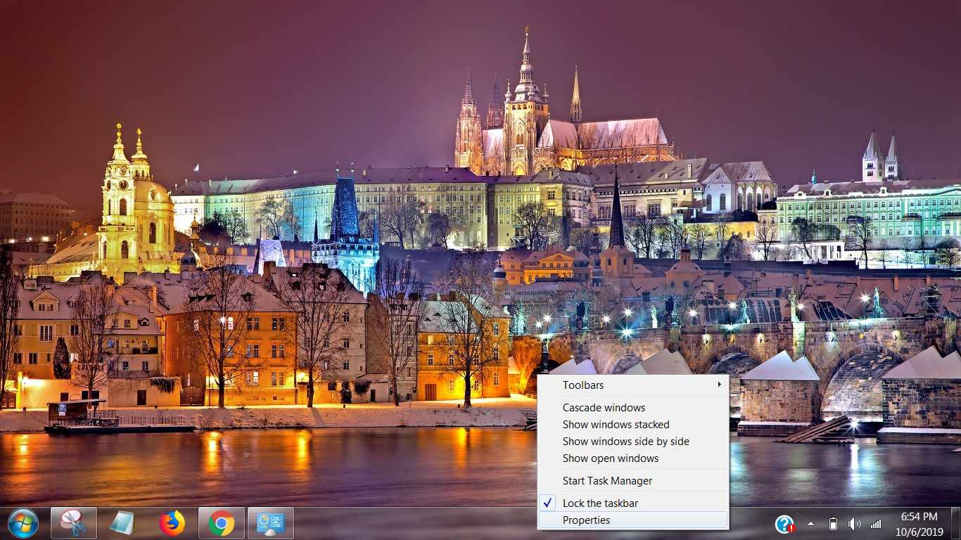 Знімок екрана, що відображає панель завдань у Windows 7
