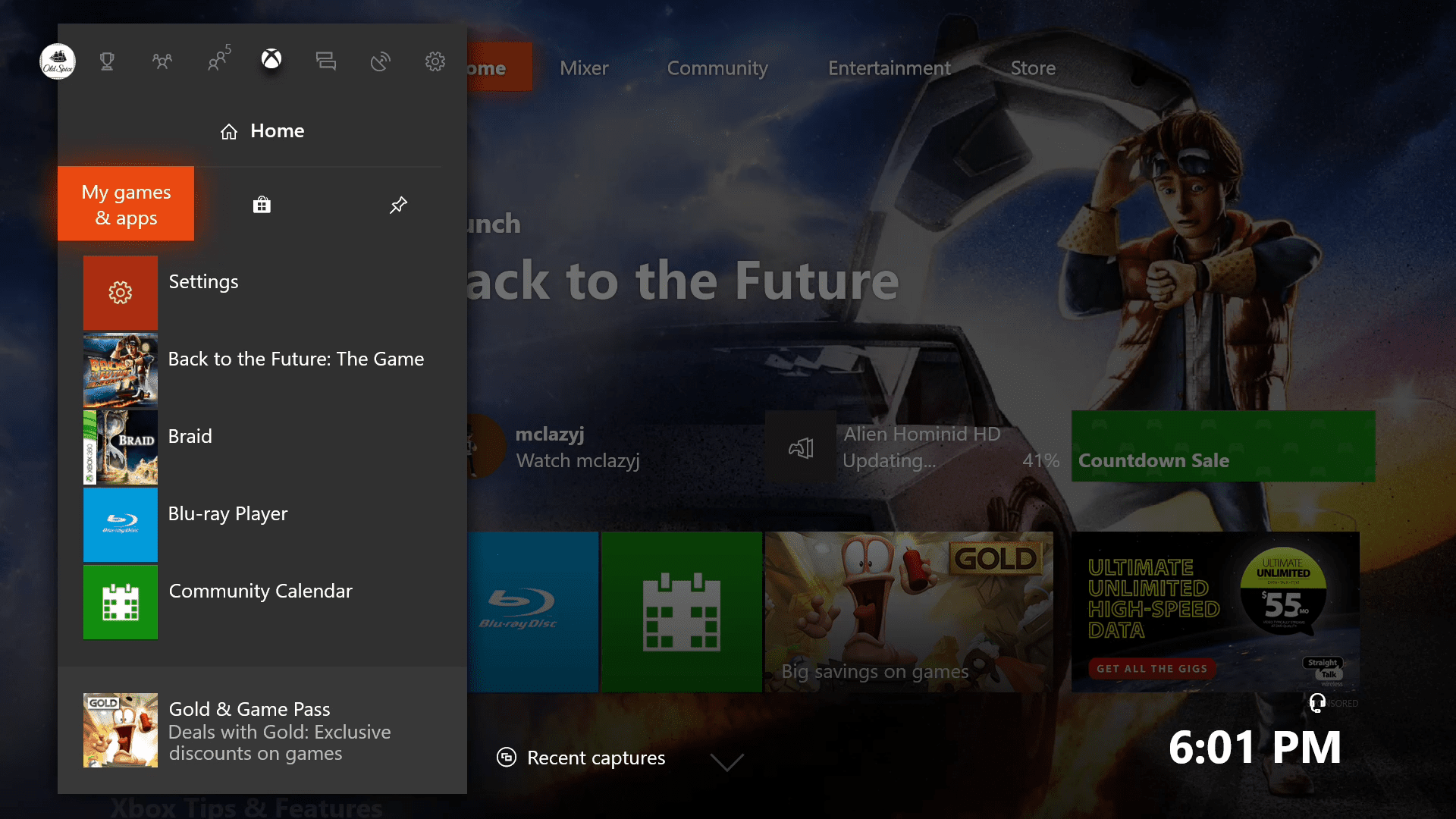 Екран моїх ігор та програм Xbox One.