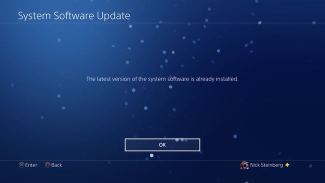 Екран оновлення системного програмного забезпечення на PS4. 