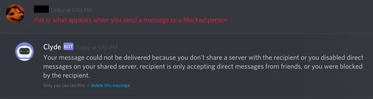 Повідомлення Discord для заблокованого користувача