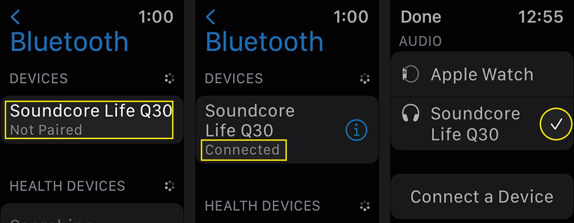 Підключення набору навушників Bluetooth і створення активного аудіовиходу на Apple Watch
