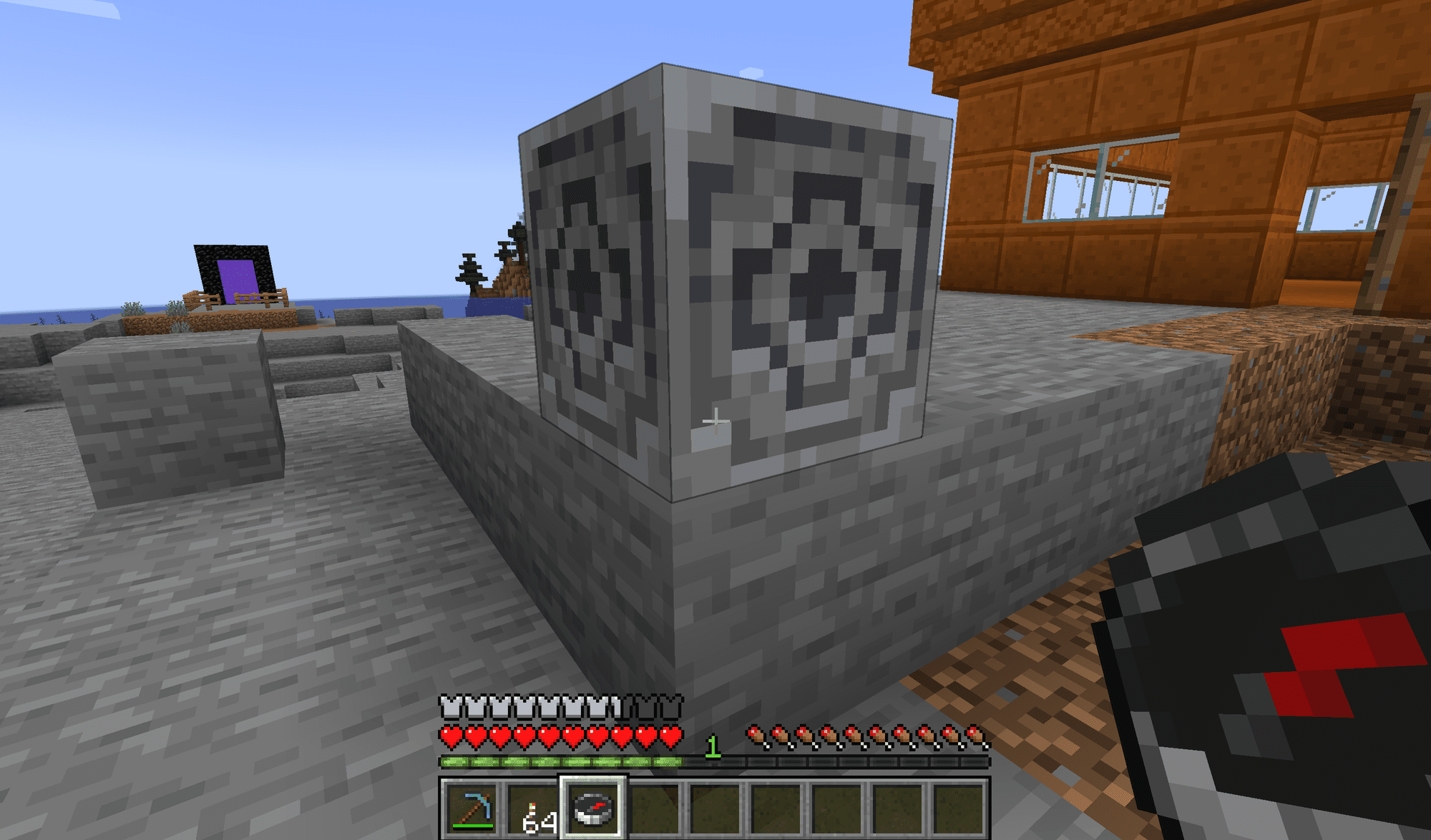 Оснащення компасом для використання на магнітному камені в Minecraft.