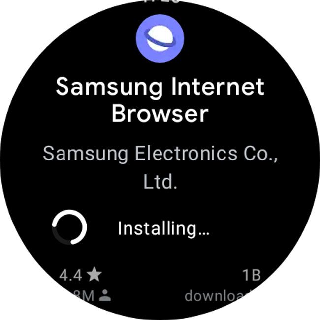 Інтернет-браузер Samsung встановлюється на годинник Galaxy.