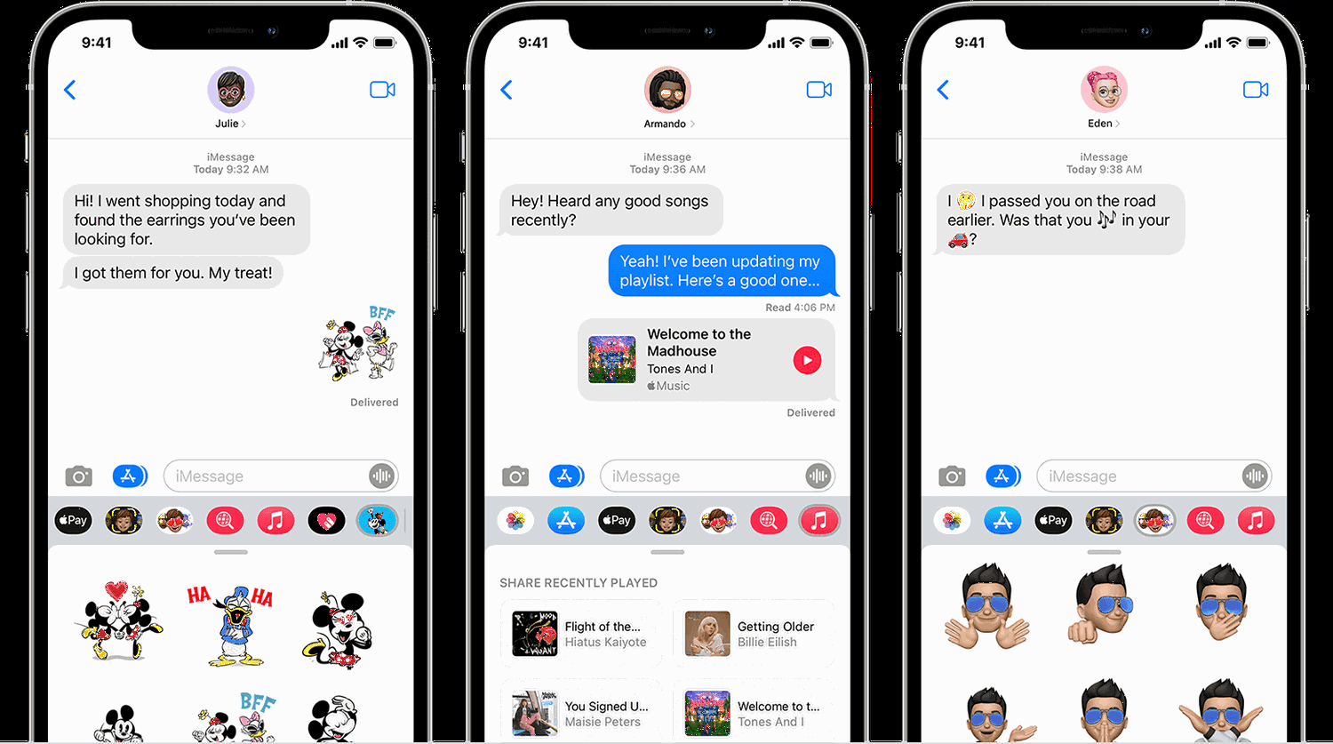 Текстова бесіда iMessage із емодзі на iOS 15